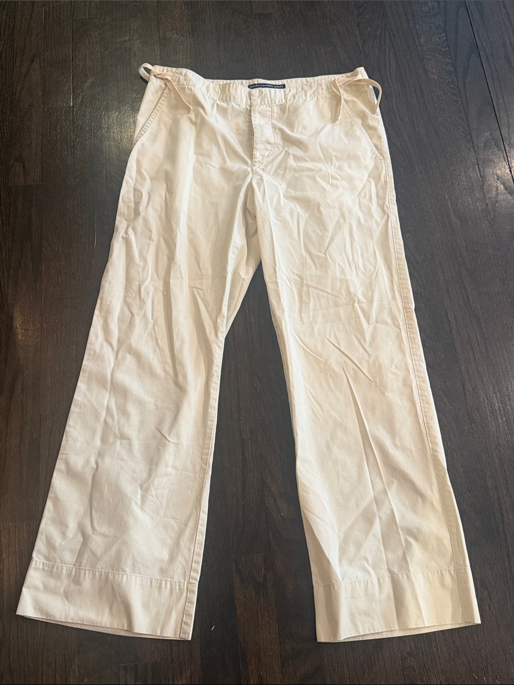 1990s/y2k Ralph Lauren sport Classic women’s  White Cotton Pants size medium
